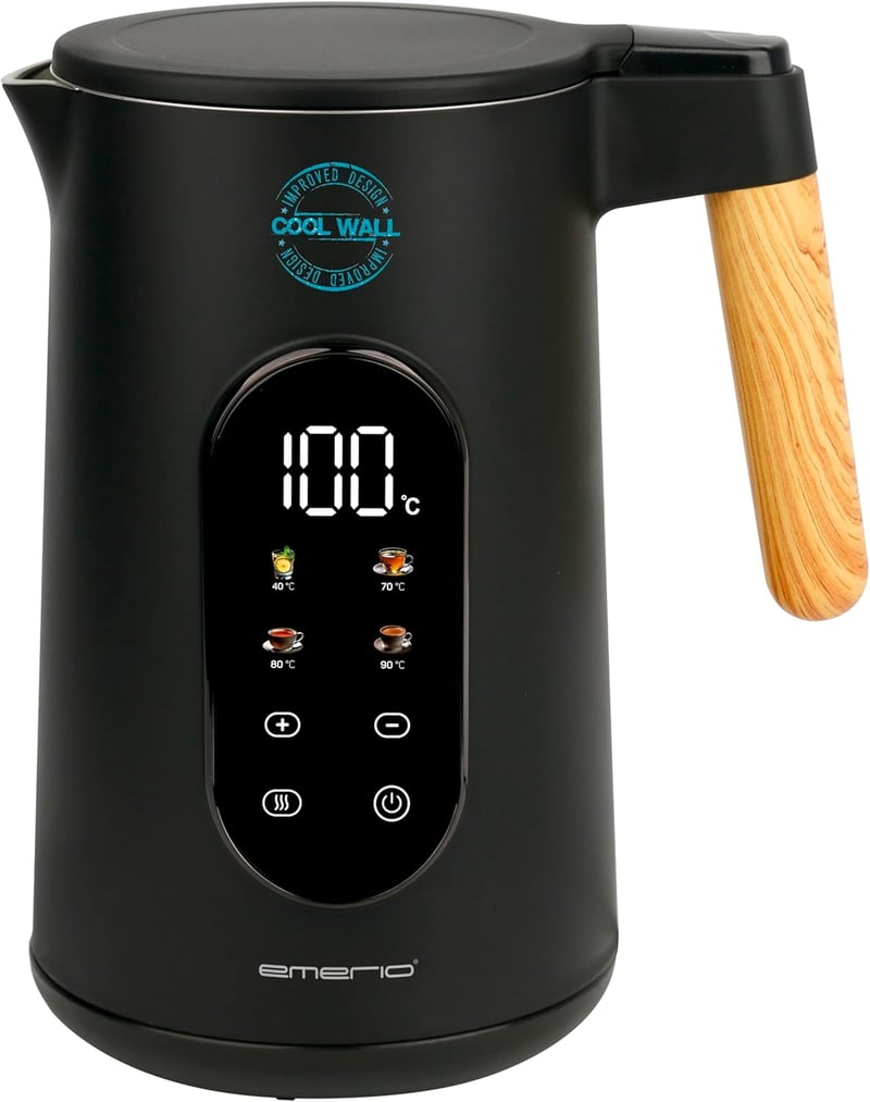 Fierbător electric EMERIO WK-132230 cu pereți dubli, selectare temperatură 40-100°C - 1,7 L - 2200W
