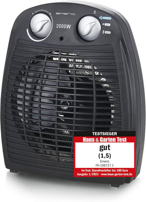 Prenosný teplovzdušný ventilátor Emerio FH-106737.2, 2000 W, 25 m² – antracitový