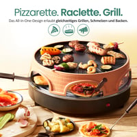 Originálna pec na pizzu Emerio PIZZARETTE, 3 v 1 pizza-raclette-gril, mini pec na pizzu pre 6 osôb, patentovaný dizajn, PO-113255.4 2