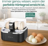 EMERIO Tojásfőző beszéd funkcióval, puha-közepes-kemény főzés egy folyamatban, német hangkimenet, BPA-mentes 5