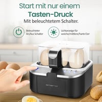 EMERIO Tojásfőző beszéd funkcióval, puha-közepes-kemény főzés egy folyamatban, német hangkimenet, BPA-mentes 7