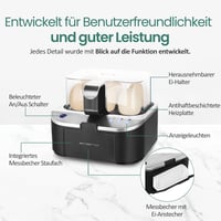 EMERIO Tojásfőző beszéd funkcióval, puha-közepes-kemény főzés egy folyamatban, német hangkimenet, BPA-mentes 4