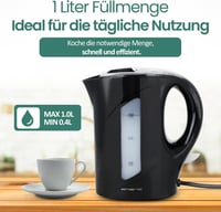 Emerio Vízforraló 1L 900W Víztartály Szintjelzővel Szárazfutás Védelem 3