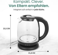 Emerio WK-119255 üveg vízforraló hőmérséklet-választóval 1,7L rozsdamentes acél 7