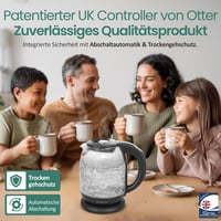 Emerio WK-119255 üveg vízforraló hőmérséklet-választóval 1,7L rozsdamentes acél 6