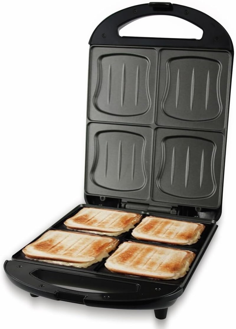 Emerio XXL szendvicssütő 4 részes készlet, 1300W, nem csöpög, BPA mentes