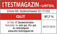 Emerio XXL szendvicssütő 4 részes készlet, 1300W, nem csöpög, BPA mentes 6