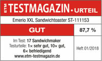 Emerio XXL szendvicssütő 4 részes készlet, 1300W, nem csöpög, BPA mentes 4