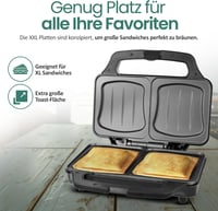 Emerio XXL szendvicssütő nagy kenyérhez, BPA-mentes, 900W, könnyen tisztítható 2