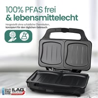Emerio XXL szendvicssütő nagy kenyérhez, BPA-mentes, 900W, könnyen tisztítható 3
