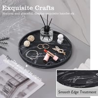 Tăviță rotundă Emibele Matt, din rășină și ceramică, negru mat, pentru cosmetice și bijuterii, potrivită pentru lavoar sau rezervor de toaletă 4