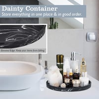 Tăviță rotundă Emibele Matt, din rășină și ceramică, negru mat, pentru cosmetice și bijuterii, potrivită pentru lavoar sau rezervor de toaletă 2