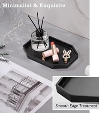 Tavă Octogonală din Rășină Emibele - Negru Mat, Organizator Cosmetic și Bijuterii, Depozitare pentru Baie, Organizator Mic pentru Machiaj 4