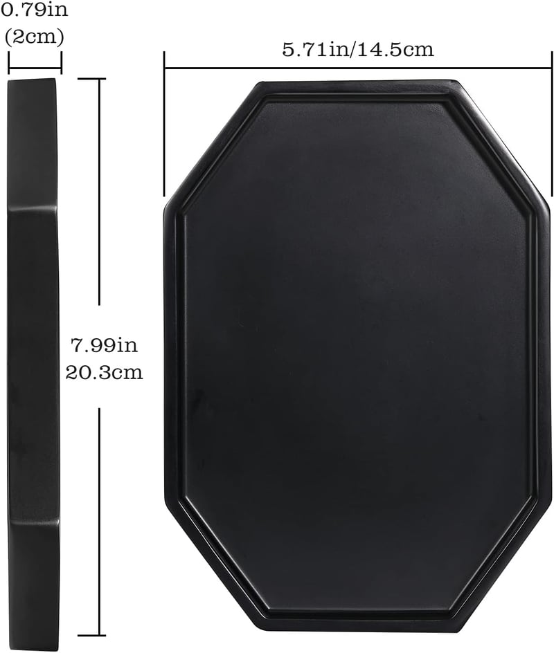 Tavă Octogonală din Rășină Emibele - Negru Mat, Organizator Cosmetic și Bijuterii, Depozitare pentru Baie, Organizator Mic pentru Machiaj