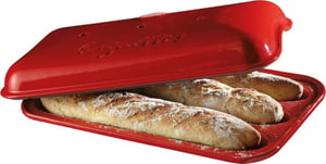 Emile Henry keramički kalup za baguette 390x240 mm Grand Cru za 3 baguettea, posuda za pečenje francuskog kruha