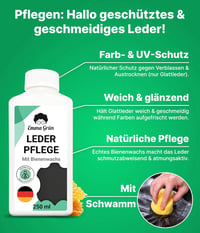 Emma Grün Bőrtisztító és Ápolószer Szett Autóhoz - Valódi és Műbőr Tisztítás Alcantara Ülésekhez - Economy Set - Lotion 250 ml & Cleaner 500 ml 3