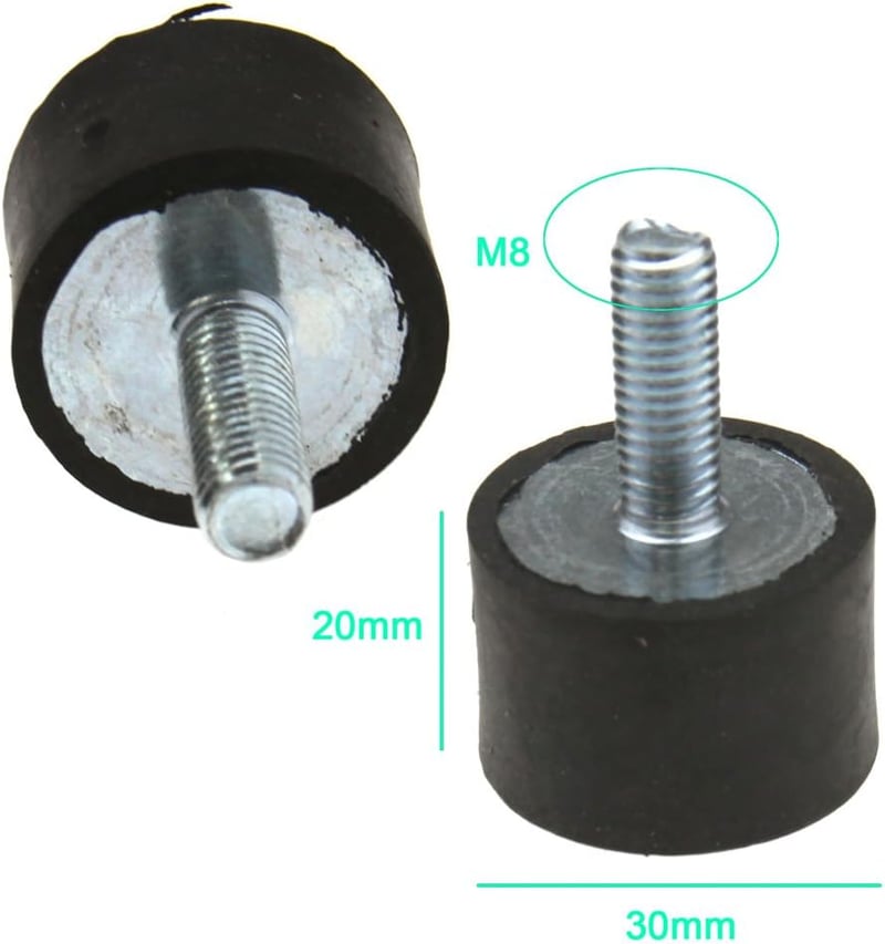 EMMA Rezgéscsillapító Gumi Csavarok M8 20x30mm - 4 db Hatszögfejű Rögzítőelem Gépekhez, Motorokhoz

AI: I've created a Hungarian title for t