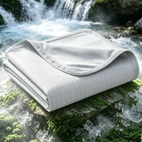 Chladiaca deka EMME Arc-Chill Q-Max>0,45, 152x203 cm, obojstranná letná deka 2 v 1, priedušný prehoz na posteľ, akvarelová sivá 1
