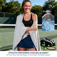 Chladiaca deka EMME Arc-Chill Q-Max>0,45, 152x203 cm, obojstranná letná deka 2 v 1, priedušný prehoz na posteľ, akvarelová sivá 2