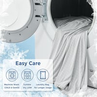Chladiaca deka EMME Arc-Chill Q-Max>0,45, 152x203 cm, obojstranná letná deka 2 v 1, priedušný prehoz na posteľ, akvarelová sivá 8