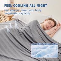 EMME Chladiaca letná prikrývka Arc-Chill Q-Max 0,5 obojstranná tenká deka 152x203 cm sivá pruhovaná priedušný prehoz na pohovku a posteľ 9