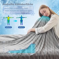 EMME Chladiaca letná prikrývka Arc-Chill Q-Max 0,5 obojstranná tenká deka 152x203 cm sivá pruhovaná priedušný prehoz na pohovku a posteľ 3
