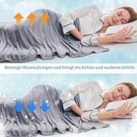 EMME Chladiaca letná prikrývka Arc-Chill Q-Max 0,5 obojstranná tenká deka 152x203 cm sivá pruhovaná priedušný prehoz na pohovku a posteľ 4