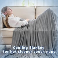 EMME Chladiaca letná prikrývka Arc-Chill Q-Max 0,5 obojstranná tenká deka 152x203 cm sivá pruhovaná priedušný prehoz na pohovku a posteľ 8