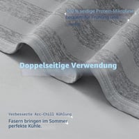 EMME Chladiaca letná prikrývka Arc-Chill Q-Max 0,5 obojstranná tenká deka 152x203 cm sivá pruhovaná priedušný prehoz na pohovku a posteľ 6
