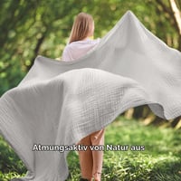 Cuvioară din muselină EMME 230x230 cm, bumbac Oeko-TEX, cuvertură de pat pentru adulți, gri 5