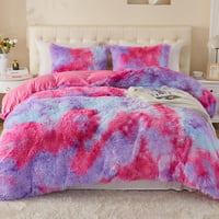 EMME Plush Flannelette Ágyneműhuzat Szett 220x240 cm Szivárvány Pink Lila 1