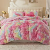 EMME Plüss Ágyneműhuzat Szett 220x240 cm Flanel Puha Paplanhuzat Párnahuzattal Rainbow 1