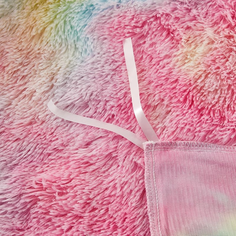 EMME Plüss Ágyneműhuzat Szett 220x240 cm Flanel Puha Paplanhuzat Párnahuzattal Rainbow