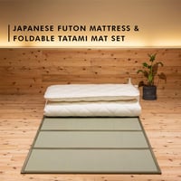 Set Saltea Futon Japoneză EMOOR Premium CLASSE 100x200 cm și Covoraș Tatami Pliabil (Saltea Igusa), Pat Tradițional de Podea, Bumbac 8