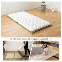 Set Saltea Futon Japoneză EMOOR Premium CLASSE 100x200 cm și Covoraș Tatami Pliabil (Saltea Igusa), Pat Tradițional de Podea, Bumbac 7