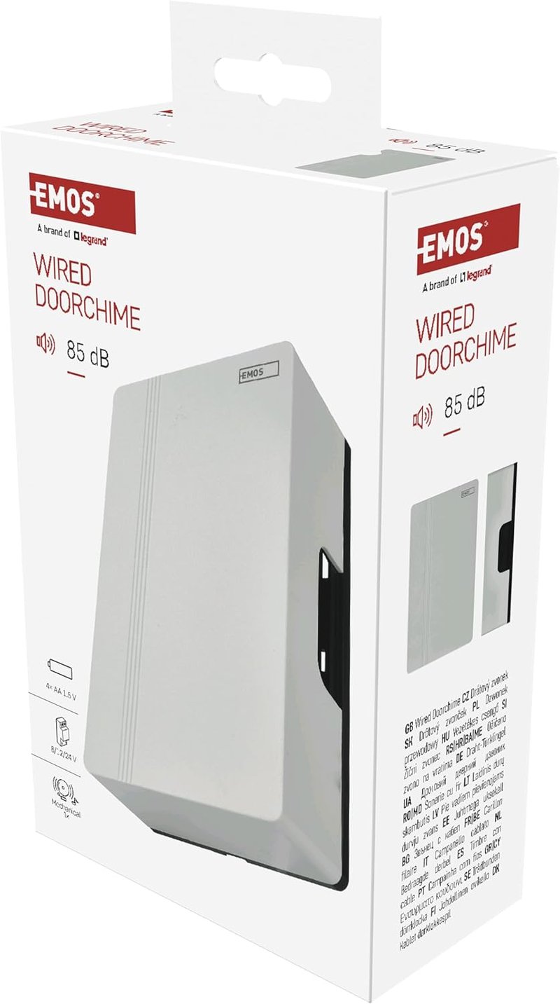 EMOS 2-vezetékes ajtócsengő fehér, 85dB, falra szerelhető - Doorbell P57102