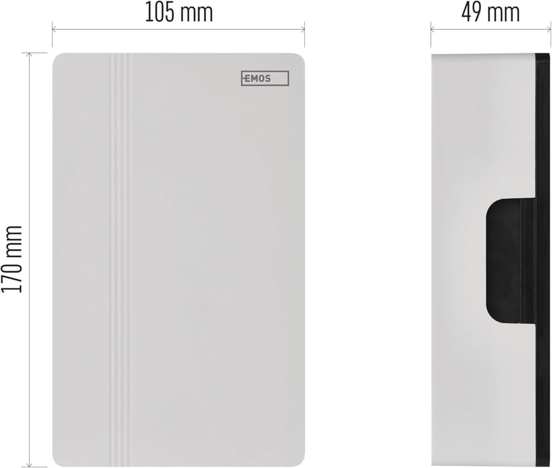 EMOS 2-vezetékes ajtócsengő fehér, 85dB, falra szerelhető - Doorbell P57102