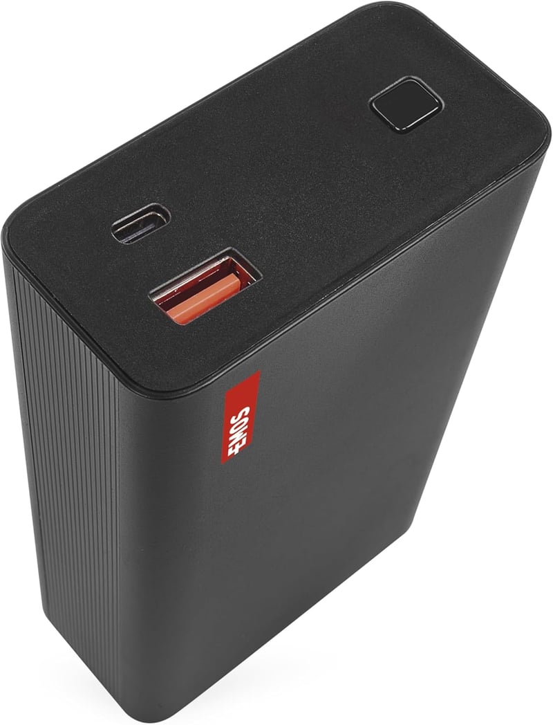 EMOS 20000 mAh Powerbank 65W PD - USB-C/USB-A, Gyorstöltés, Laptop/Tablet/Telefon, Fekete - 20 000 mAh
