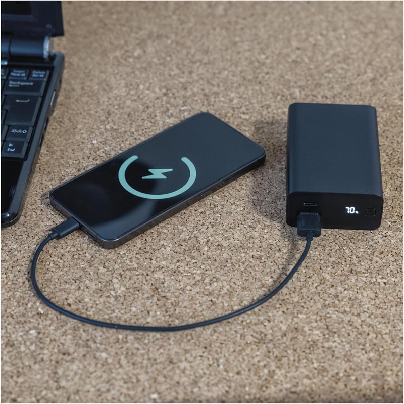 EMOS 20000 mAh Powerbank 65W PD - USB-C/USB-A, Gyorstöltés, Laptop/Tablet/Telefon, Fekete - 20 000 mAh