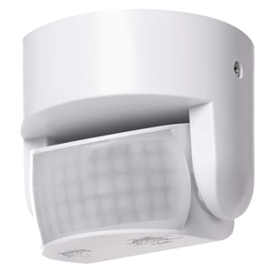 Infračervený snímač pohybu EMOS G1240, IP65, biely, uhol snímania 180°, dosah 12 m, citlivosť 3 – 2000 luxov, na montáž na stenu do interiéru aj exteriéru