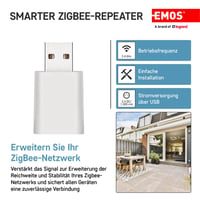 EMOS GoSmart Mini ZigBee zosilňovač signálu USB 3.0, kompatibilný so Smart Home Tuya a Smart Life, vyžaduje ZigBee bránu 3