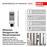 EMOS P5684 Digitális Termosztát Távirányítóval és Érzékelővel 5-90°C - With remote sensor 2