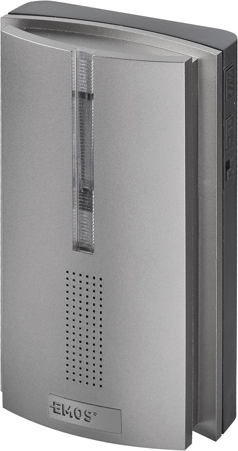 EMOS P5763R vezeték nélküli ajtócsengő ismétlő kiegészítő a P5760 és P5763 rendszerhez elemes LED 85 dB 5 szint 16 dallam