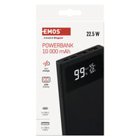 Powerbank EMOS 20000 mAh, 22,5 W rýchlonabíjanie, s displejom a funkciou Pass-Through, 3 výstupy, pre smartfóny a tablety, vrátane USB-C kábla 2