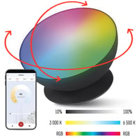 Inteligentné LED ambientné osvetlenie EMOS s aplikáciou, zmenou farieb RGB a CCT, 330 lm, s 1,5 m napájacím káblom, čierne 3