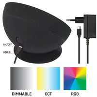 Inteligentné LED ambientné osvetlenie EMOS s aplikáciou, zmenou farieb RGB a CCT, 330 lm, s 1,5 m napájacím káblom, čierne 2