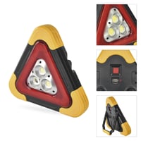 Triunghi reflectorizant LED reîncărcabil EMOS cu 5 moduri de iluminare, funcție powerbank, cablu de încărcare USB și afișaj LED - Galben/Negru/Roșu 2