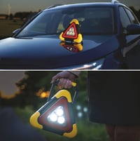 Triunghi reflectorizant LED reîncărcabil EMOS cu 5 moduri de iluminare, funcție powerbank, cablu de încărcare USB și afișaj LED - Galben/Negru/Roșu 4