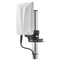 Aktívna vnútorná a vonkajšia anténa EMOS Village DVB-T2 DAB FM Full HD s dosahom 0 – 80 km, LTE 4G 5G filtrom a zosilňovačom, biela 1