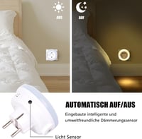 emotionlite LED éjszakai lámpa aljzatba szenzorral, 4 fokozat - meleg fehér 2700K 4
